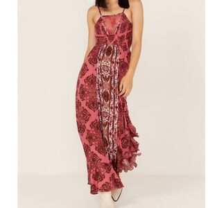 Intimately Free People That Moment Lace Slip Maxi Floral Boho Dress Large $118